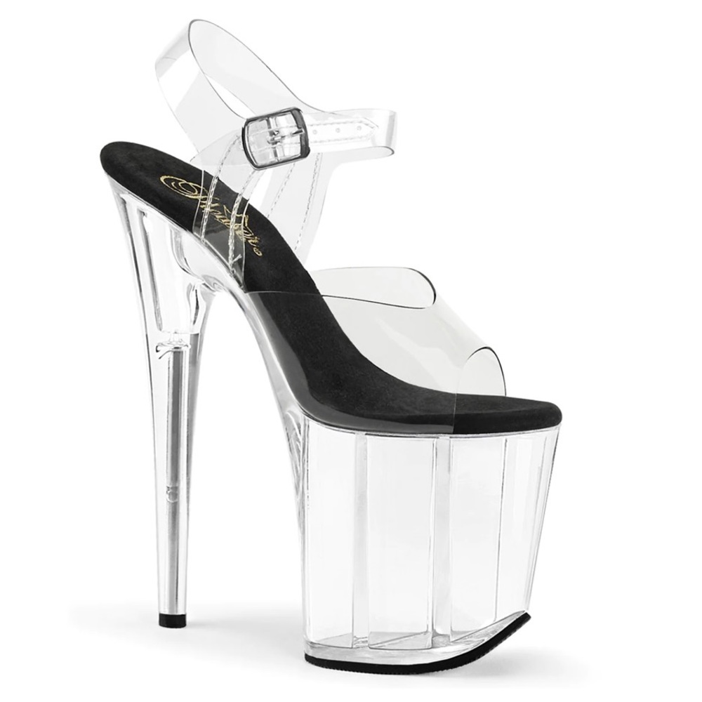 Pleaser 8 inch clear platform pole dancing and exotic dancing stiletto
